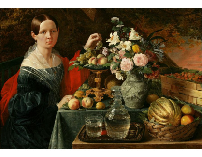 VR204 Ivan Chruckij - Portrét neznámé ženy s květinami a ovocem