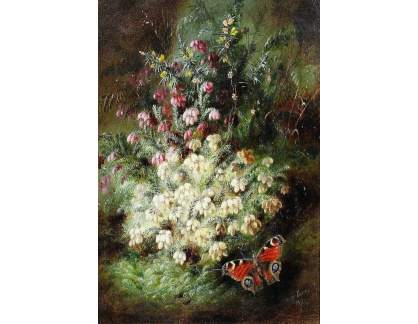 VRHZ 46 Hans Zatzka - Zátiší s květinami a motýlem