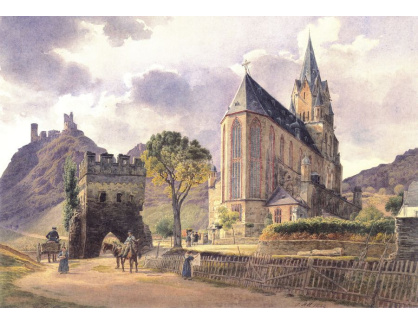 VALT 17 Jacob Alt - Zámek Schönburg a kostel Panny Marie v Oberwesel na Rýně