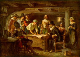 VU11 Jean Leon Gerome Ferris - Dohoda na lodi Mayflower roku 1620