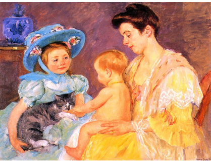 VU14 Mary Cassatt - Děti hrající si s kočkou