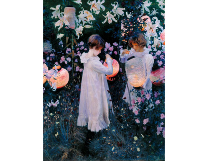 VU165 John Singer Sargent - Karafiáty, lilie a růže