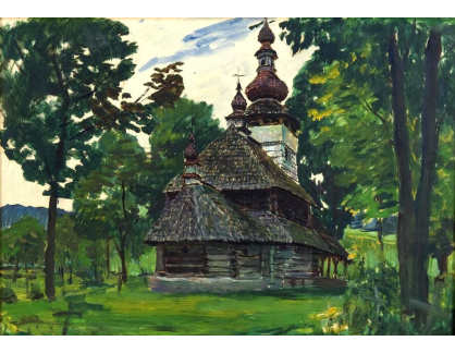 VCM 166 Antonín Hudeček - Dřevěný kostelík u Studenoje na Podkarpatské Rusi