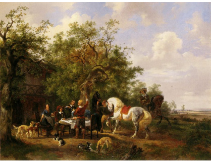 VH556 Wouterus Verschuur - S koňmi a psy u hostince