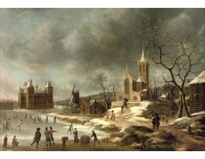 VH9 Jan Beerstraaten - Zimní krajina u zámku Buren