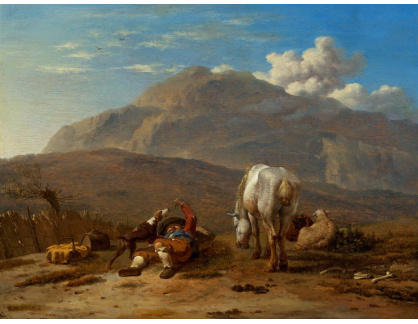 VH350 Karel Dujardin - Italská krajina s pastevcem a jeho psem