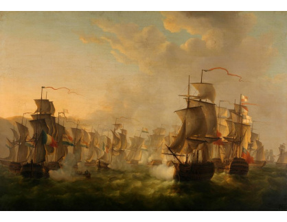VH389 Martinus Schouman - Holandská a anglické flotila při setkání na cestě do Boulogne roku 1805