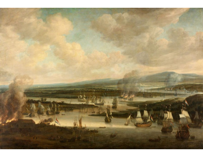 VH535 Willem Schellinks - Zapálení anglického loďstva u Chatham v červnu roku 1667