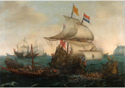 VL80 Hendrik Cornelisz Vroom - Nizozemské lodě vytlačující španělské galéry od vlámského pobřeží