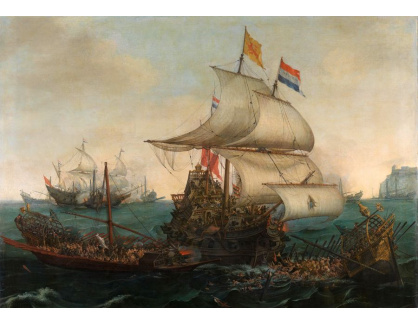 VL80 Hendrik Cornelisz Vroom - Nizozemské lodě vytlačující španělské galéry od vlámského pobřeží