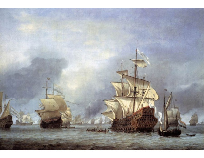 VL87 Willem van de Velde - Odplouvání od anglické vlajkové lodi Royal Prince