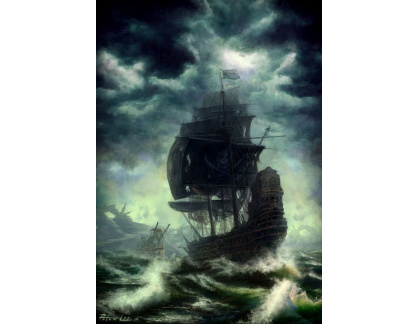 VL116 Neznámý autor - Pirátská loď v bouři