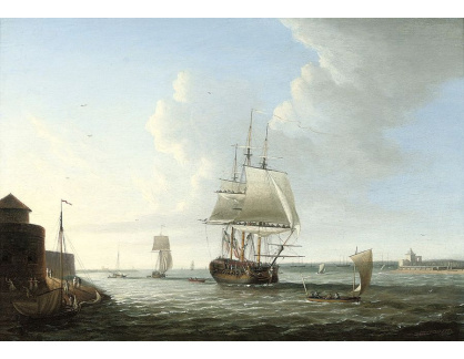 VL194 Dominic Serres - Stahování plachet před přístavem v Portsmouthu