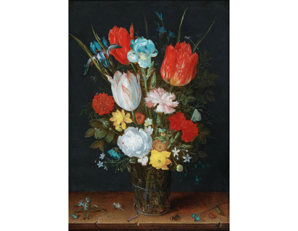 DDSO-207 Jan Brueghel - Zátiší s tulipány, růžemi a kosatci ve skleněné váze