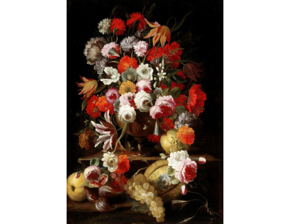 DDSO-306 Neznámý autor - Zátiší s růžemi, tulipány, liliemi a ovocem