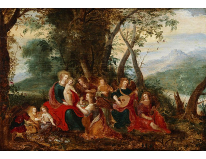 DDSO-371 Abraham Govaerts a Louis de Caulery - Madonna s dítětem a anděly v zalesněné říční krajině