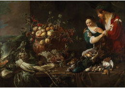 DDSO-391 Adriaen van Utrecht - Zátiší s ovocem a s mladým mužem a ženou