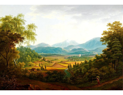 Slavné obrazy III-DDSO-616 Franz Scheyerer - Volná krajina s výhledem na Karpaty