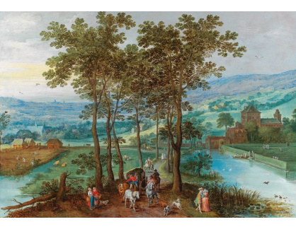 DDSO-751 Jan Brueghel a Joos de Momper - Krajina s postavami na cestě kolem vody