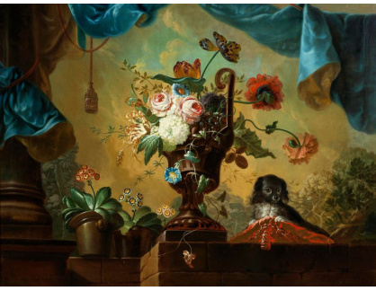 DDSO-805 Johann Martin Metz - Zátiší s květinami a malým psem