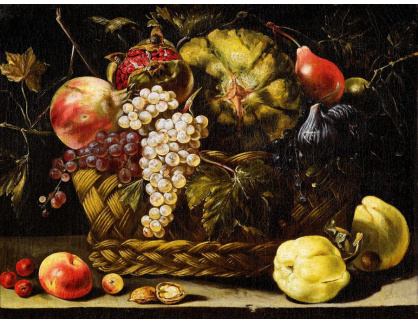 DDSO-938 Neznámý autor - Meloun, granátová jablka, fíky a hrozny v koši