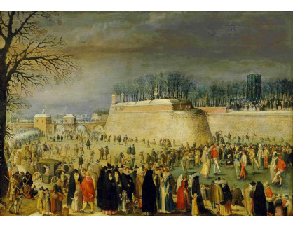 DDSO-1327 Sebastian Vrancx - Zimní karneval na ledě před Kipdorppoort Bastion v Antverpách