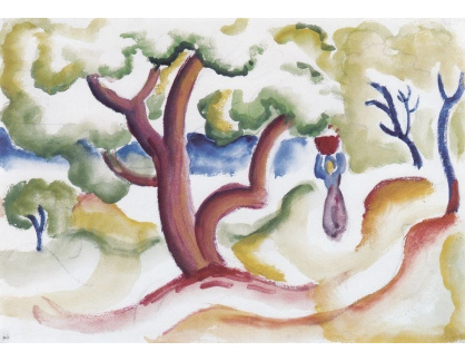 VAM20 August Macke - Žena se džbánem pod stromy