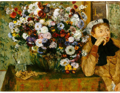 DDSO-2257 Edgar Degas - Žena sedící vedle vázy s květinami