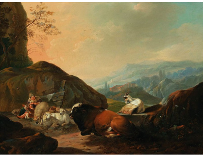 DDSO-2300 Johann Heinrich Roos - Italská krajina s pastýři a jejich stádem