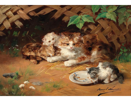DDSO-1491 Alfred de Neuville - Kočka s koťaty