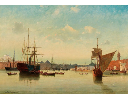 DDSO-1515 Anton Melbye - Pohled na přístav v Istanbulu