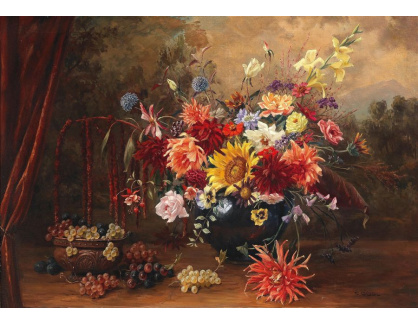 DDSO-1530 Camilla Gobl Wahl - Zátiší s květinami a vinnými hrozny