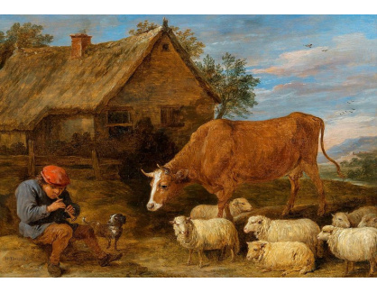DDSO-1549 David Teniers - Pastýř hrající na píšťalu se stádem