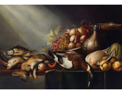 DDSO-1624 Harmen van Steenwijck - Lovecké zátiší s rybami a ovocem