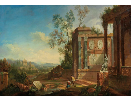 DDSO-1648 Christian Georg Schütz - Říční krajina s ruinami