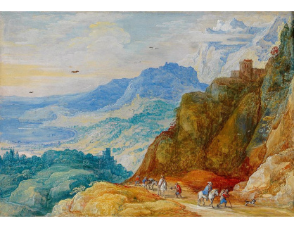DDSO-1677 Jan Brueghel a Joos de Momper - Hornatá krajina s postavami na cestě