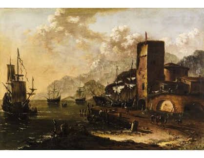 DDSO-1704 Johann Anton Eismann - Středomořský přístav s loděmi