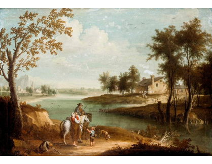 DDSO-1733 Joseph Stephan - Idealizovaná říční krajina s jezdcem