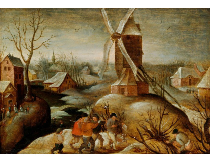 DDSO-1770 Marten van Cleve - Zimní krajina s rolníky