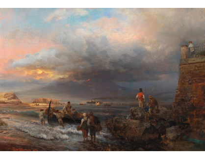 DDSO-1803 Oswald Achenbach - Neapolský záliv s Vesuvem v pozadí