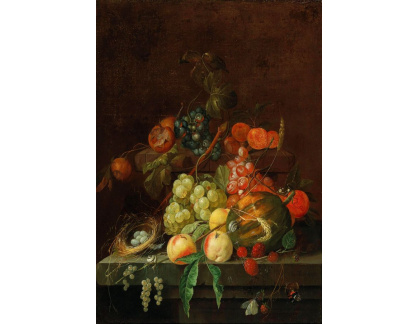 DDSO-1925 David de Heem - Zátiší s ovocem s ptačím hnízdem