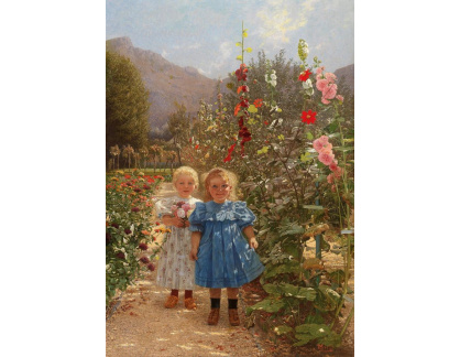 DDSO-1976 Frigyes Rudolf Friedrich Miess - Dvě dívky v kvetoucí zahradě