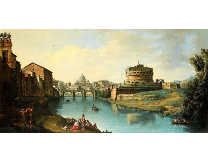 VP220 Giuseppe Zocchi - Pohled na Tiberu u Andělského hradu