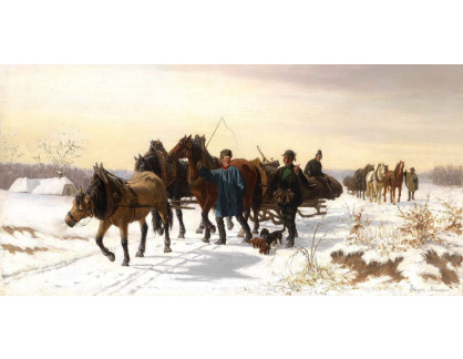 VP225 Friedrich Wilhelm Jager - Rolníci v zimě na saních