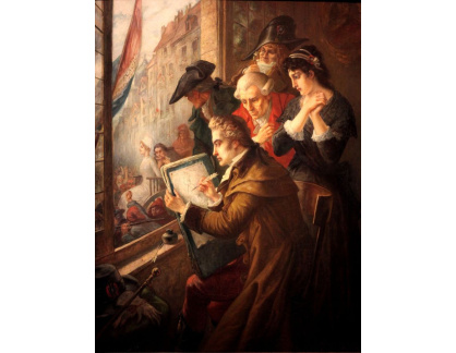 VSO1409 Joseph-Emmanuel van den Bussche - Malíř David malující Marii-Antoinettu