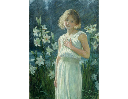 VSO248 Anna Klumpke - Portrét dívky v květinách