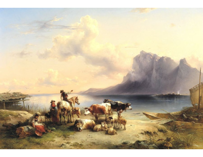 SO IV-525 Friedrich Gauermann - Pastevci s dobytkem