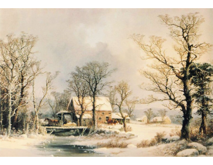 SO IV-548 George Henry Durrie - Starý mlýn v zimě