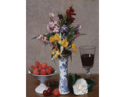SO IV-12 Henri Fantin-Latour - Zátiší s ovocem a květinami