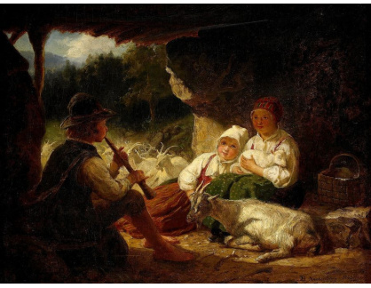 SO IV-109 Bengt Nordenberg - Pastýřská rodina s kozami